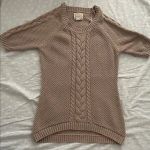 Elegant Cable Knit Sweater - Taupe